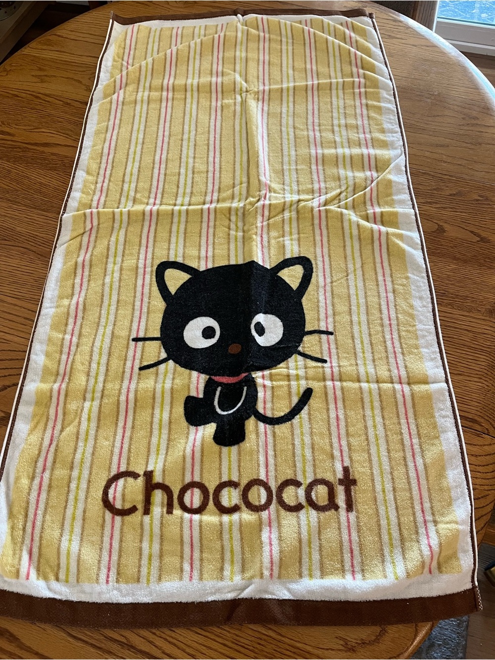 Yellow Stripe Cat Towel -Sanrio Chococat